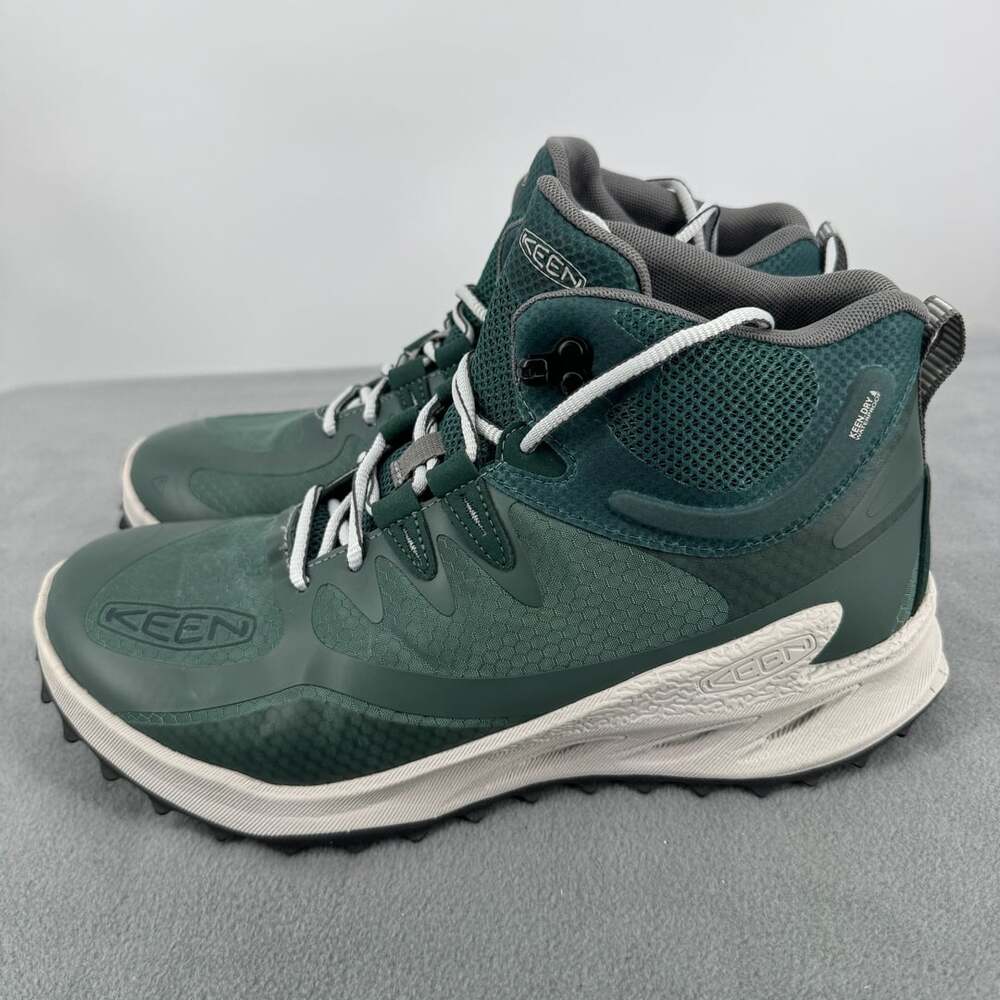 KEEN Zionic Mid Womens 11 Waterproof Hiking Boots Dark Forest Green 1028041